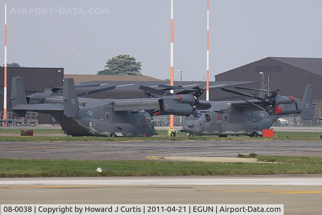 08-0038, Bell-Boeing CV-22B Osprey C/N D1019, With sister ship 08-0039 alongside.