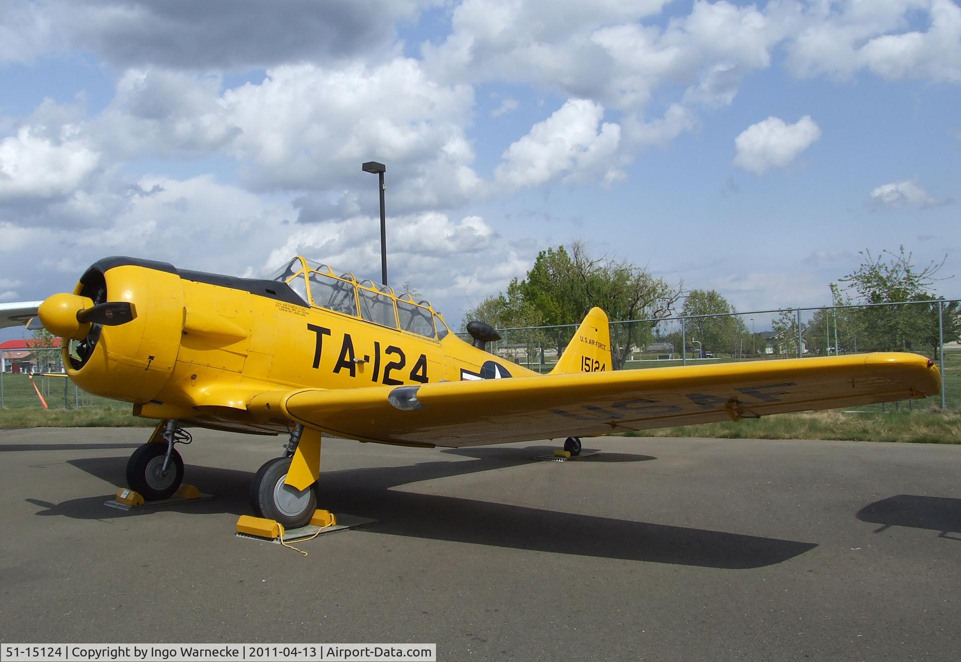 51-15124, 1951 North American T-6G Texan C/N 182-811, North American T-6G Texan at the Aerospace Museum of California, Sacramento CA