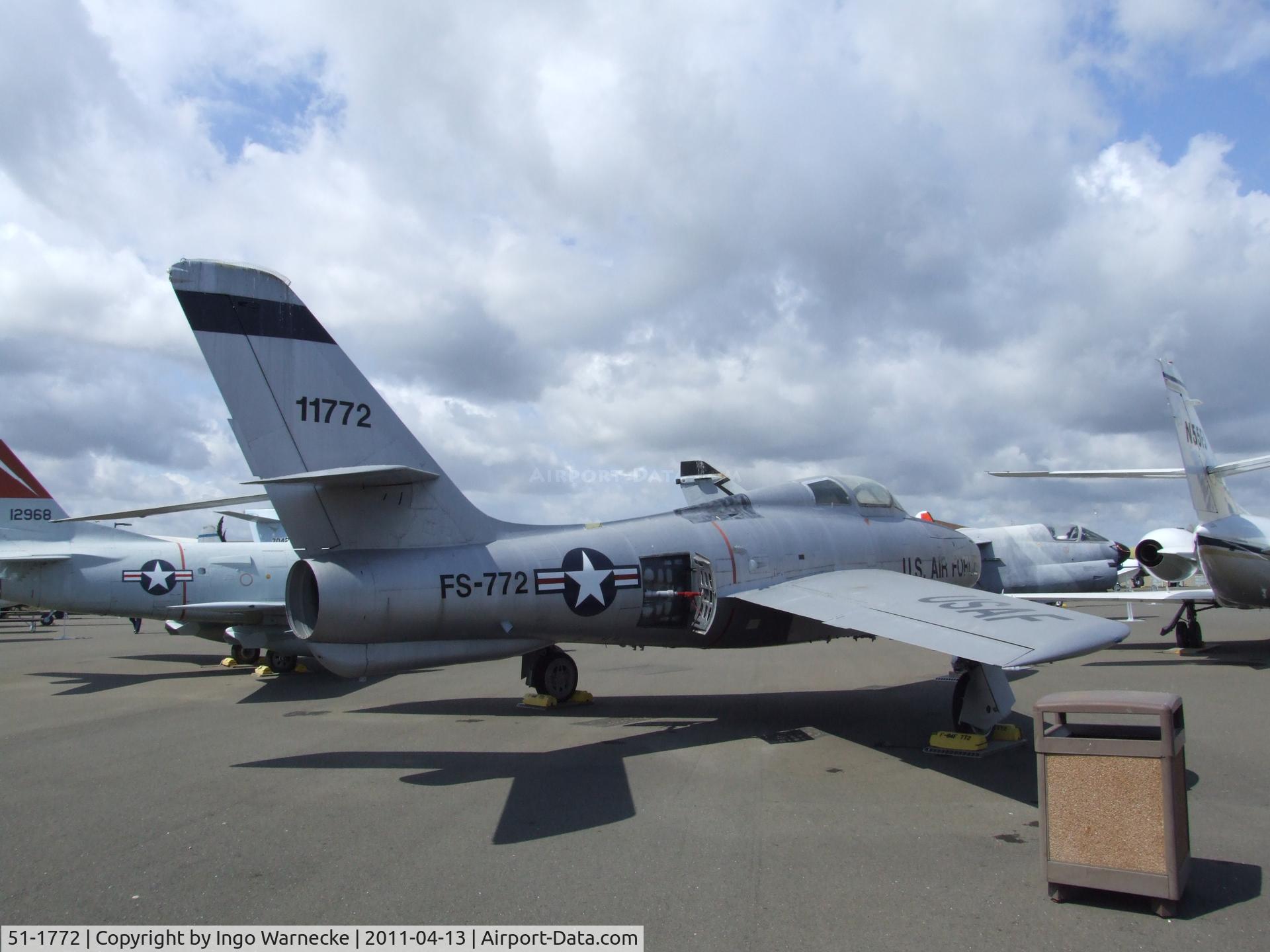 51-1772, 1951 Republic F-84F-30-RE Thunderstreak C/N Not found 51-1772, Republic F-84F Thunderstreak at the Aerospace Museum of California, Sacramento CA