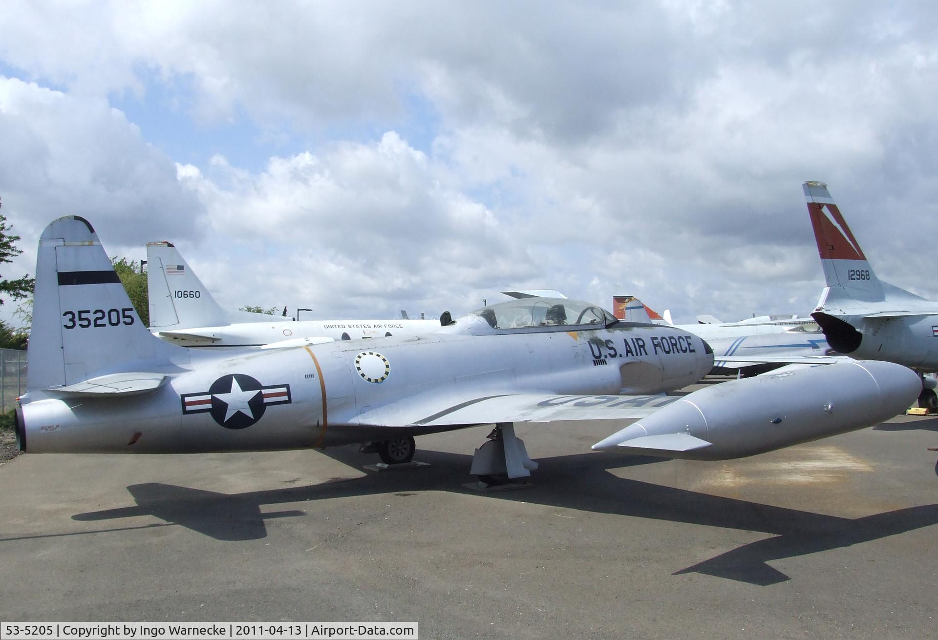 53-5205, 1953 Lockheed T-33A-1-LO Shooting Star C/N 580-8544, Lockheed T-33A at the Aerospace Museum of California, Sacramento CA