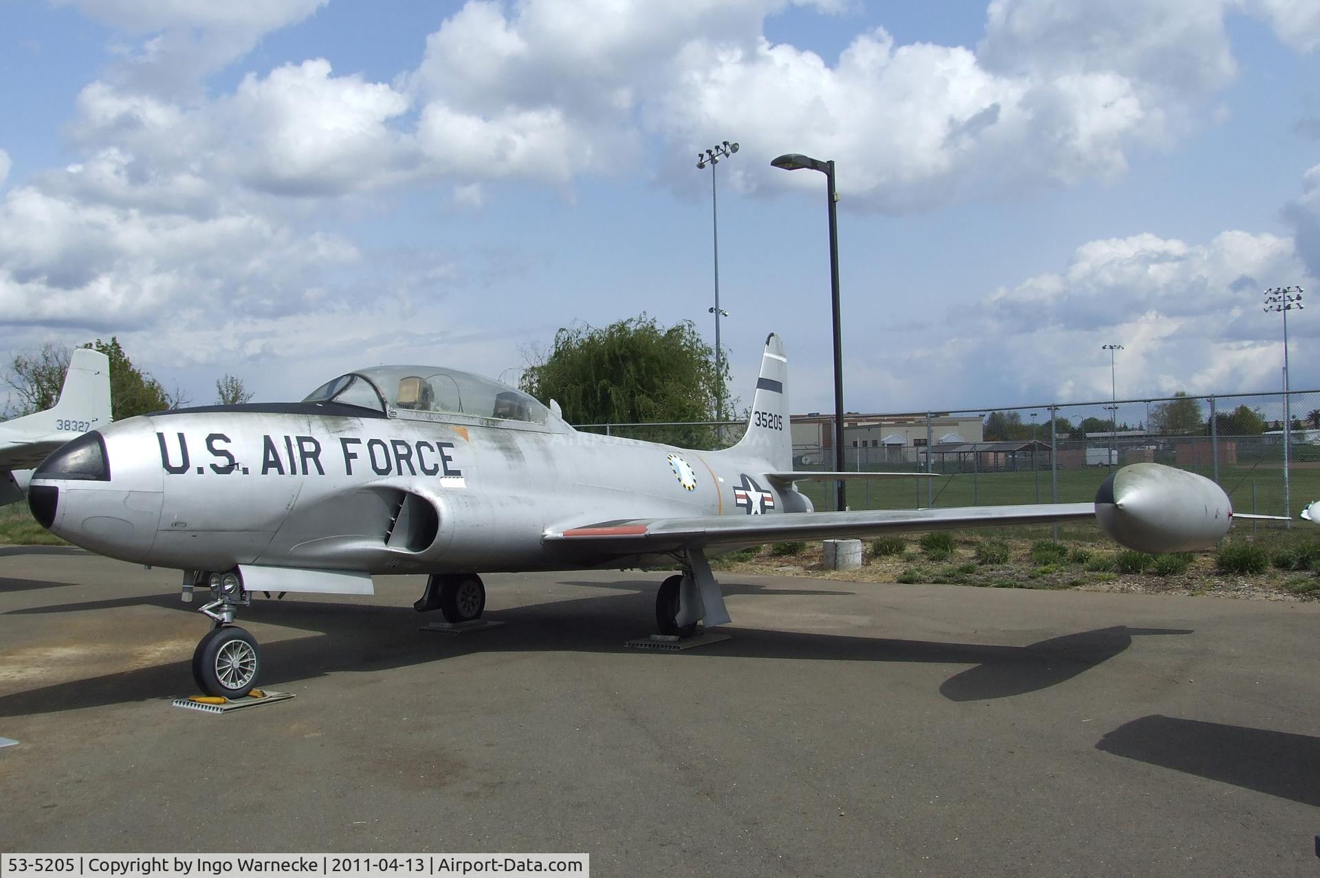 53-5205, 1953 Lockheed T-33A-1-LO Shooting Star C/N 580-8544, Lockheed T-33A at the Aerospace Museum of California, Sacramento CA