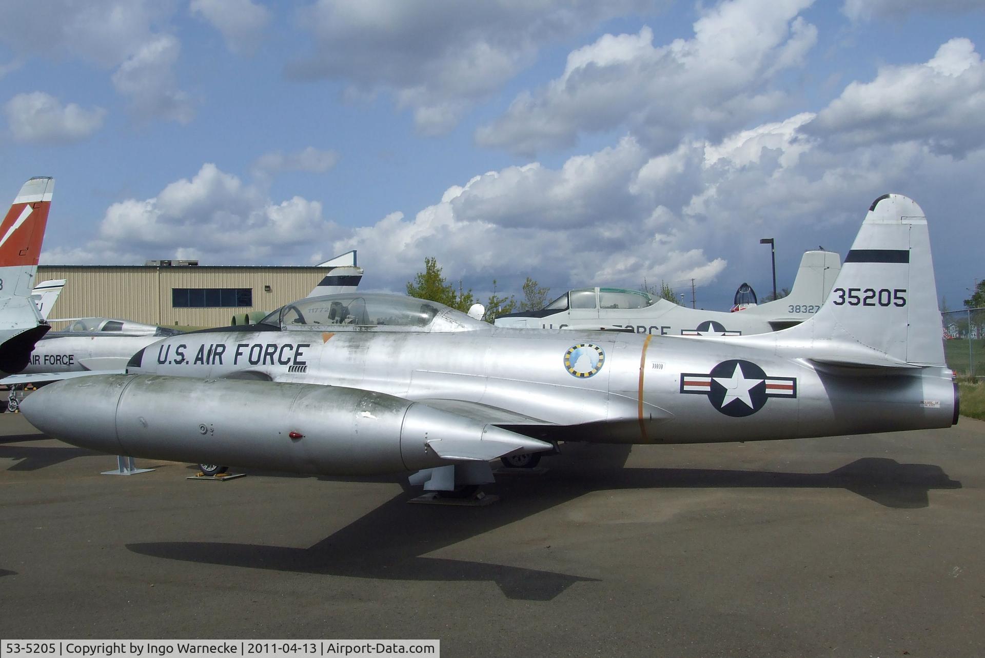 53-5205, 1953 Lockheed T-33A-1-LO Shooting Star C/N 580-8544, Lockheed T-33A at the Aerospace Museum of California, Sacramento CA