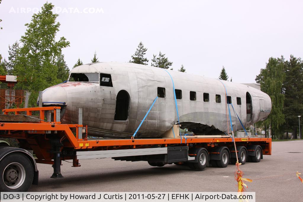 DO-3, 1936 Douglas DC-2-115 C/N 1562, Ex Finnish Air Force. At the Finnish Aviation Museum (Suomen Ilmailumuseo), about to be transported to Tikkakoski.