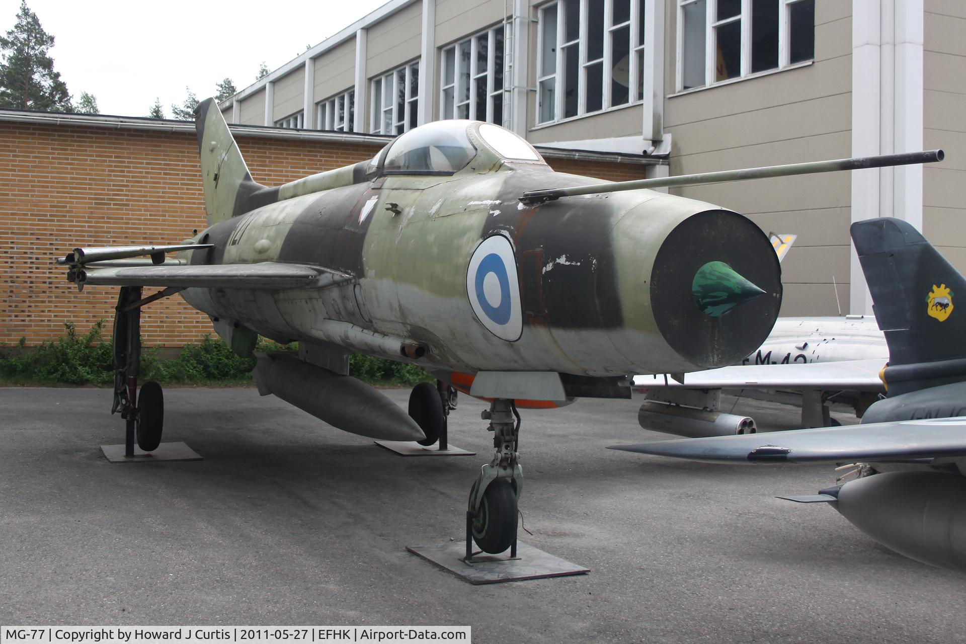 MG-77, Mikoyan-Gurevich MiG-21F-13 C/N 741204, Ex Finnish Air Force. On display outside the Finnish Aviation Museum (Suomen Ilmailumuseo). Painted as MG-127.