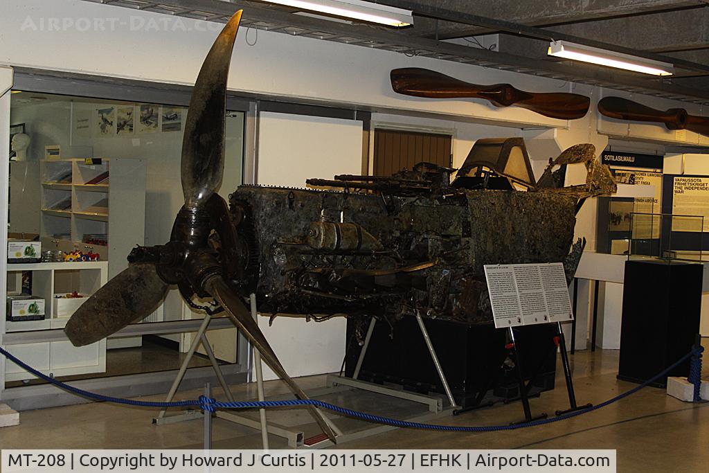 MT-208, Messerschmitt Bf-109G-2 C/N 14743, Ex Finnish Air Force. On display at the Finnish Aviation Museum (Suomen Ilmailumuseo). Ditched in the Gulf of Bothnia on 1st August 1946.