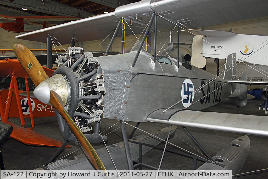 SA-122, Valtion Saaski II C/N 11/5, Ex Finnish Air Force. On display at the Finnish Aviation Museum (Suomen Ilmailumuseo). Parts of SA-131 also used in this rebuild.