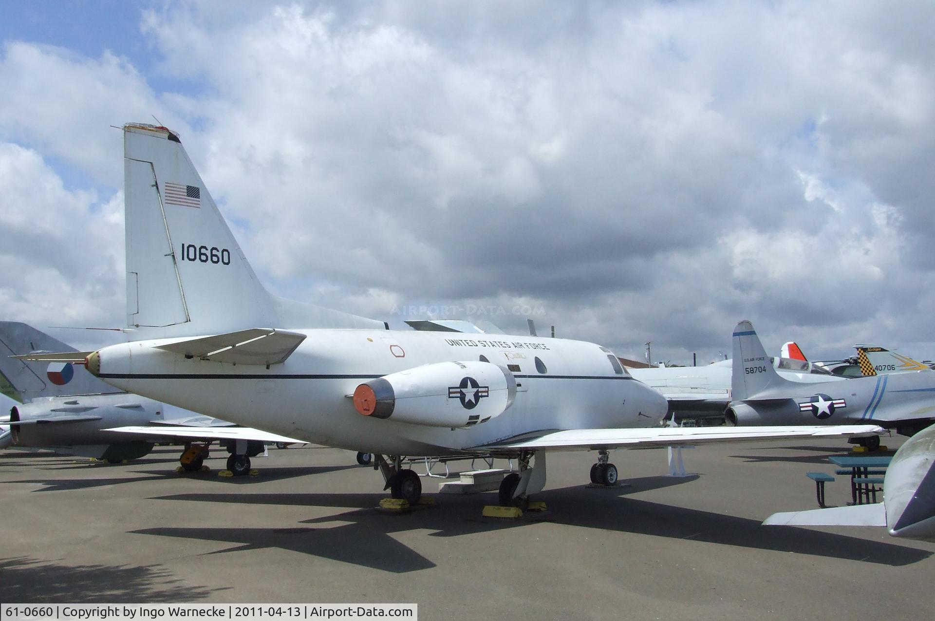 61-0660, 1961 North American CT-39A Sabreliner C/N 265-63, North American CT-39A Sabreliner at the Aerospace Museum of California, Sacramento CA