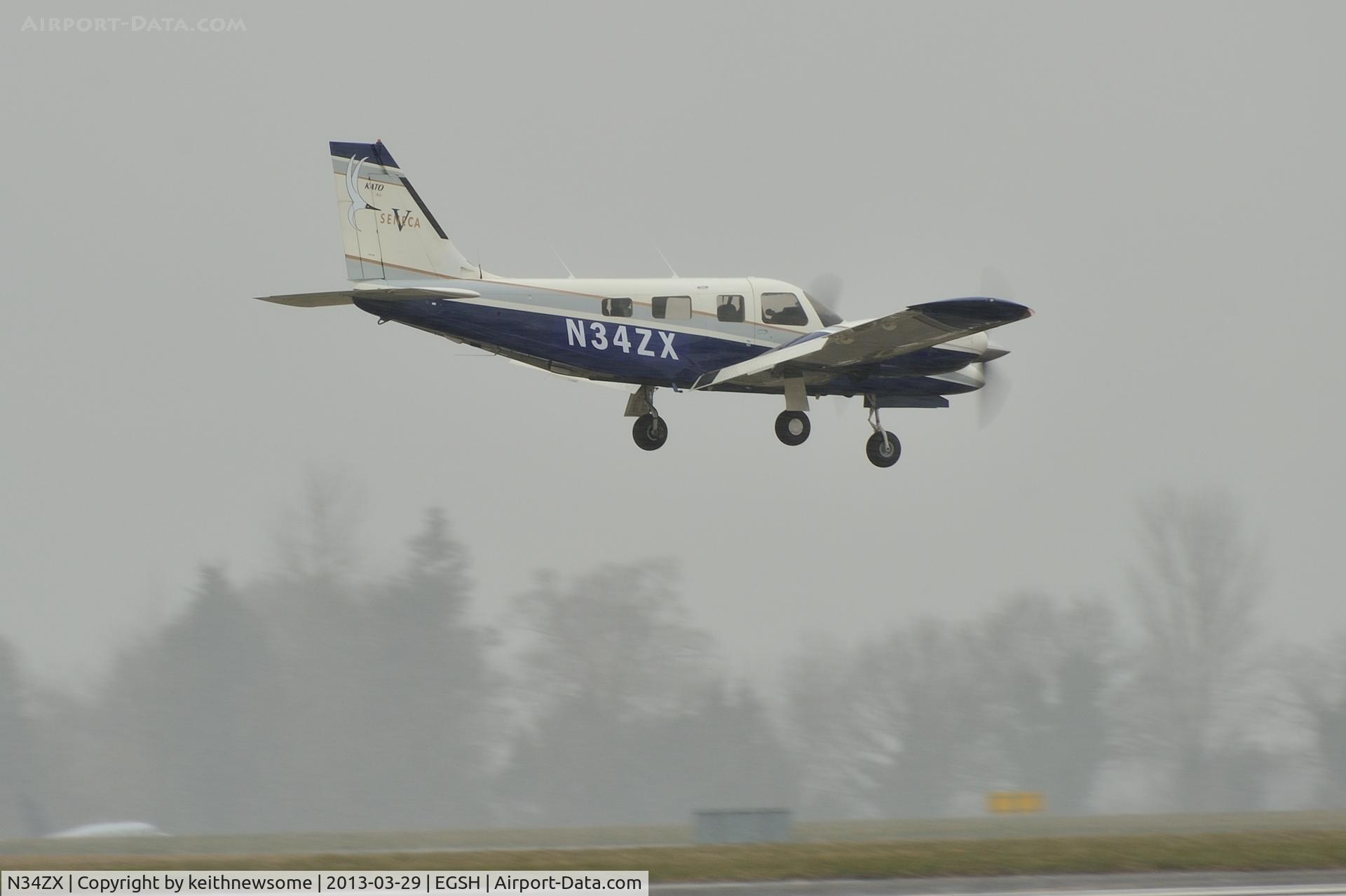 N34ZX, 2013 Piper PA-34-220T Seneca V C/N 3449010, Landing in a snowstorm !!