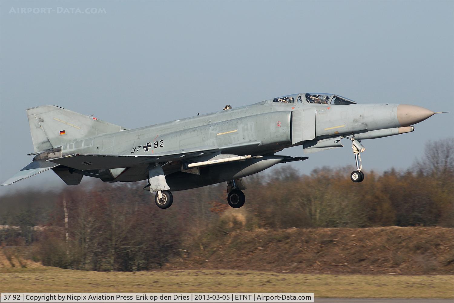 37 92, 1972 McDonnell Douglas F-4F Phantom II C/N 4581, 3792 seen here above Witmmund AB's  runway 08