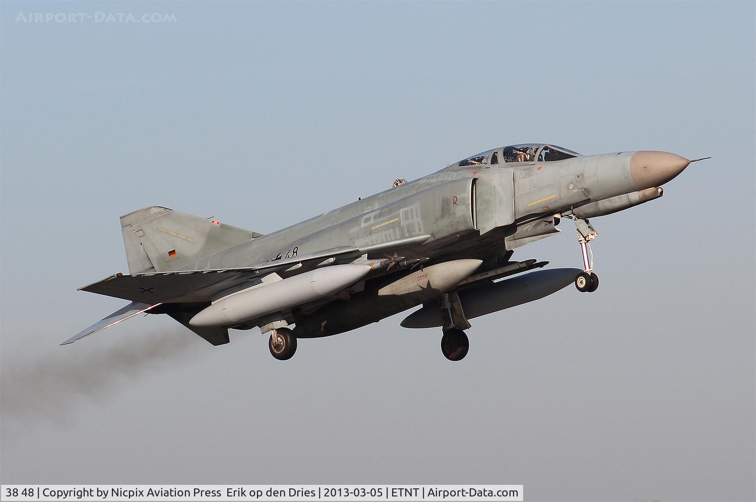 38 48, 1972 McDonnell Douglas F-4F Phantom II C/N 4747, QRA-bird 3848 returning to Witmmund