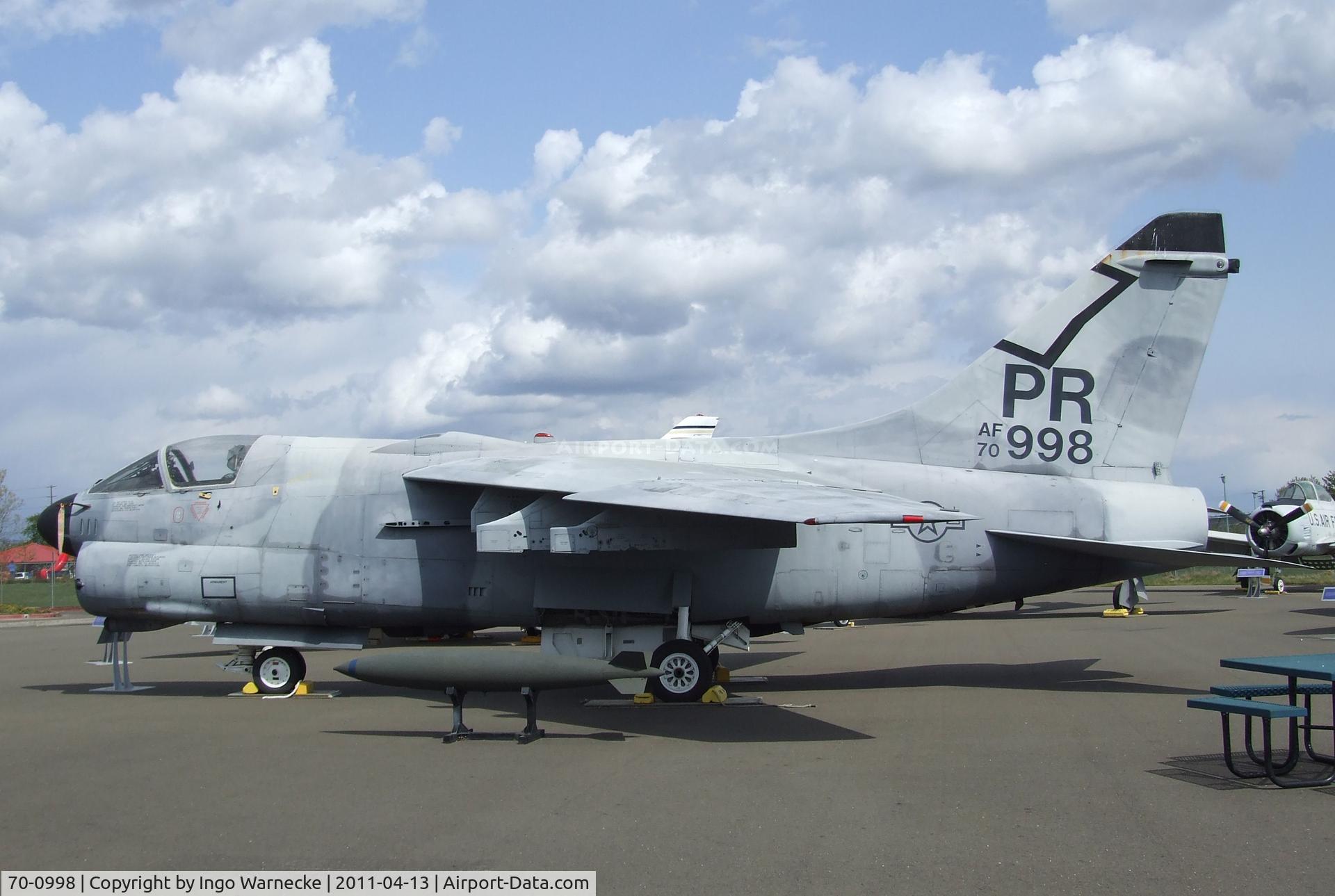 70-0998, 1970 LTV A-7D Corsair II C/N D-144, LTV A-7D Corsair II at the Aerospace Museum of California, Sacramento CA