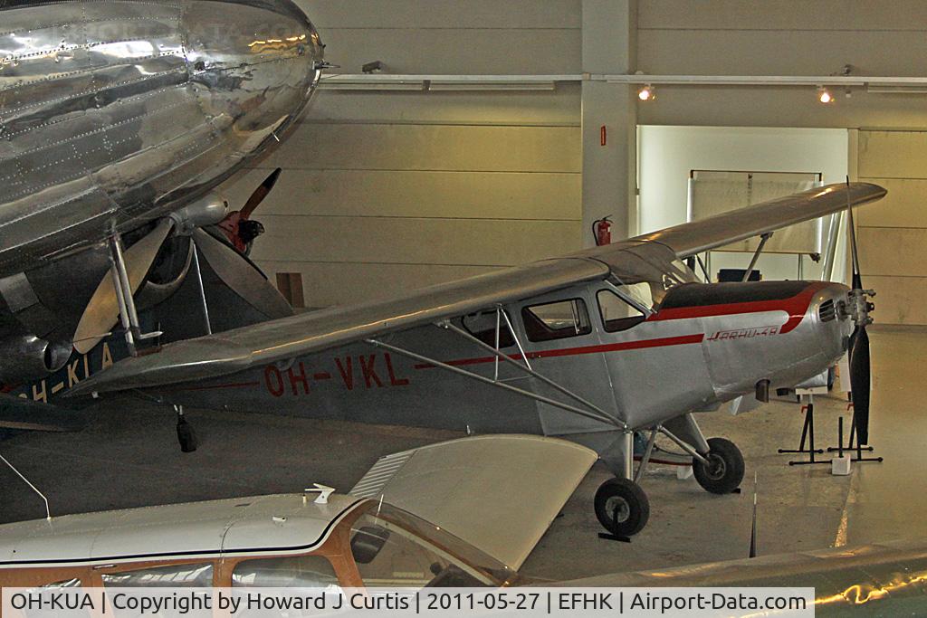 OH-KUA, 1949 Karhumaki Karhu 48B C/N 6, On display at the Finnish Aviation Museum (Suomen Ilmailumuseo). Painted in its previous markings as OH-VKL.