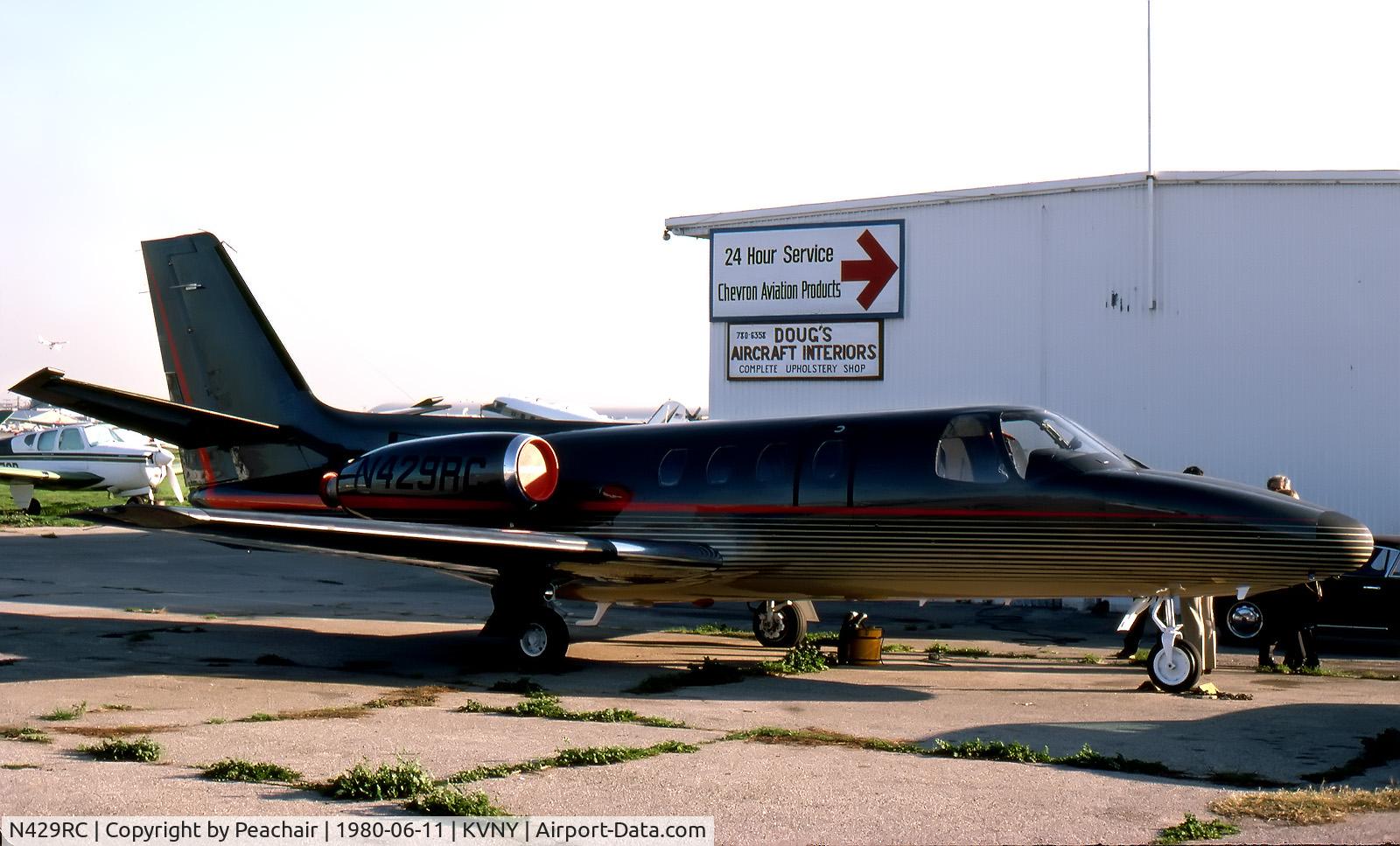 N429RC, 1973 Cessna 500 Citation I C/N 500-0078, Seen at KVNY in June 1980. C/N# unk.  Please advise if you have the data.  Thanks