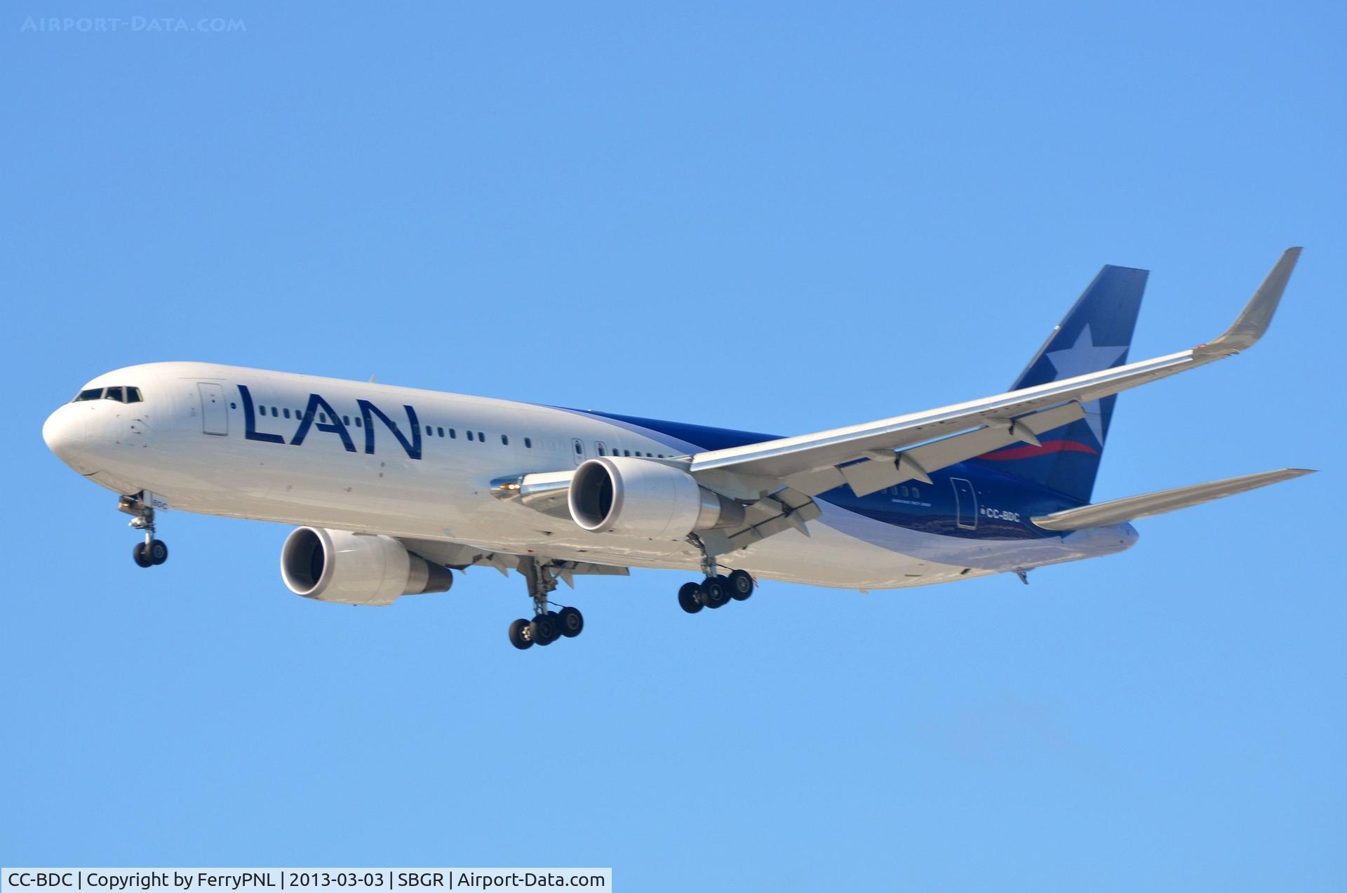 CC-BDC, 2011 Boeing 767-316/ER C/N 40591, LAN B763 landing in GRU