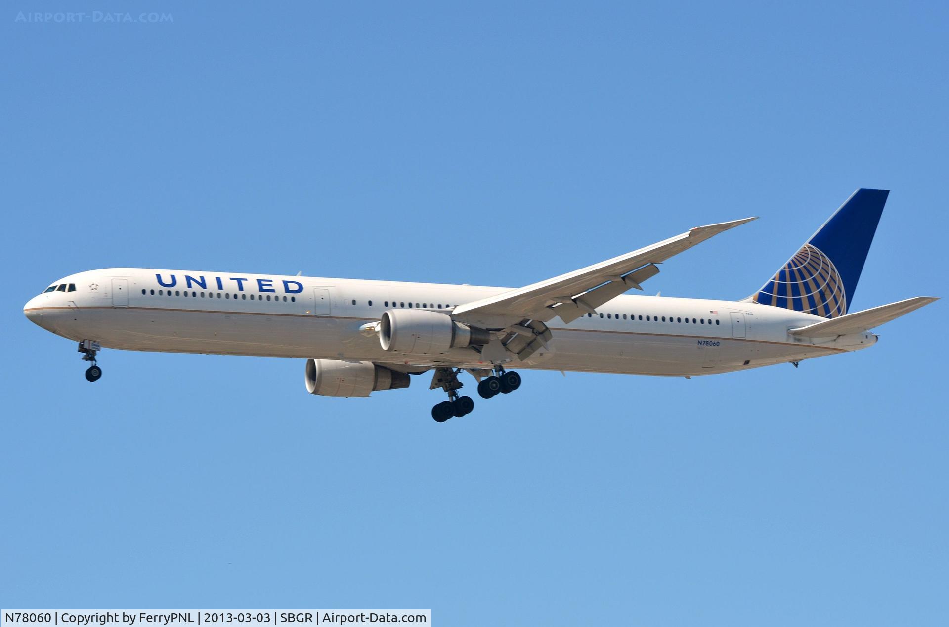 N78060, 2002 Boeing 767-424/ER C/N 29455, UA B764 arriving in GRU