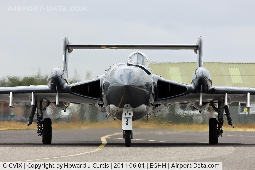 G-CVIX, 1963 De Havilland DH-110 Sea Vixen D.3 C/N 10132, Loads of heat haze as the only flying Sea Vixen in the World taxies out.