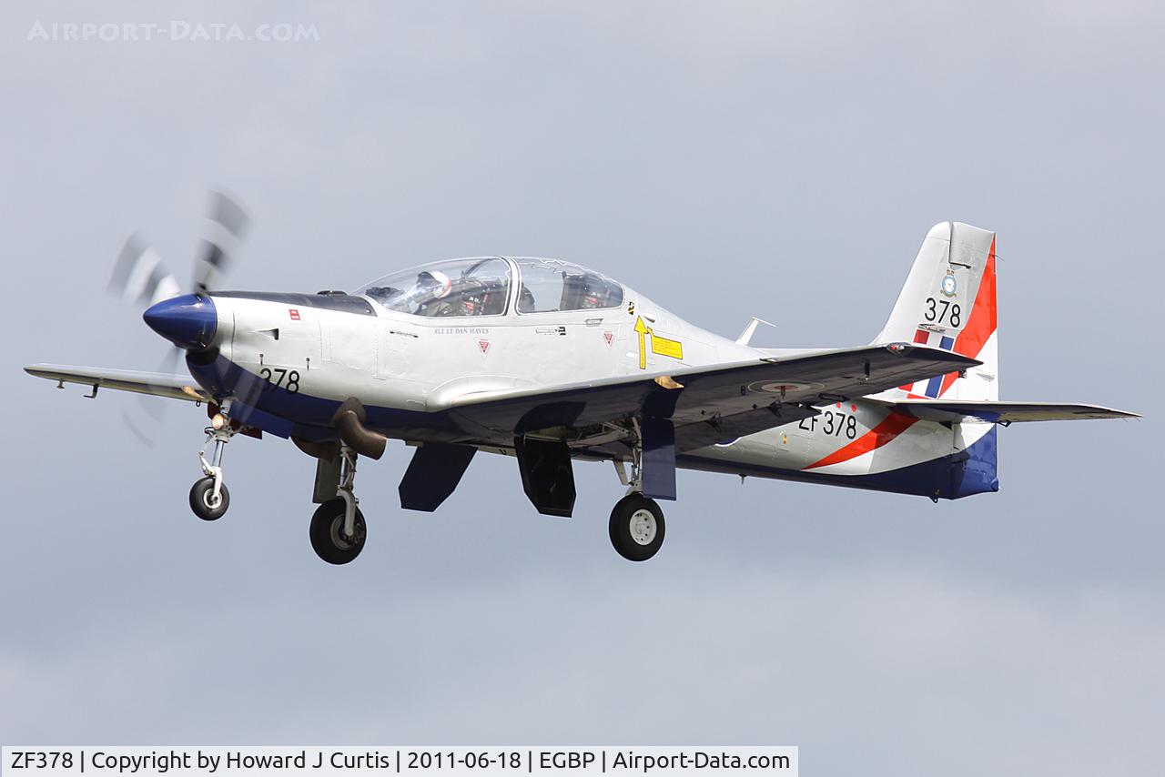 ZF378, 1992 Short S-312 Tucano T1 C/N S121/T92, 2011 display markings, 1 FTS.