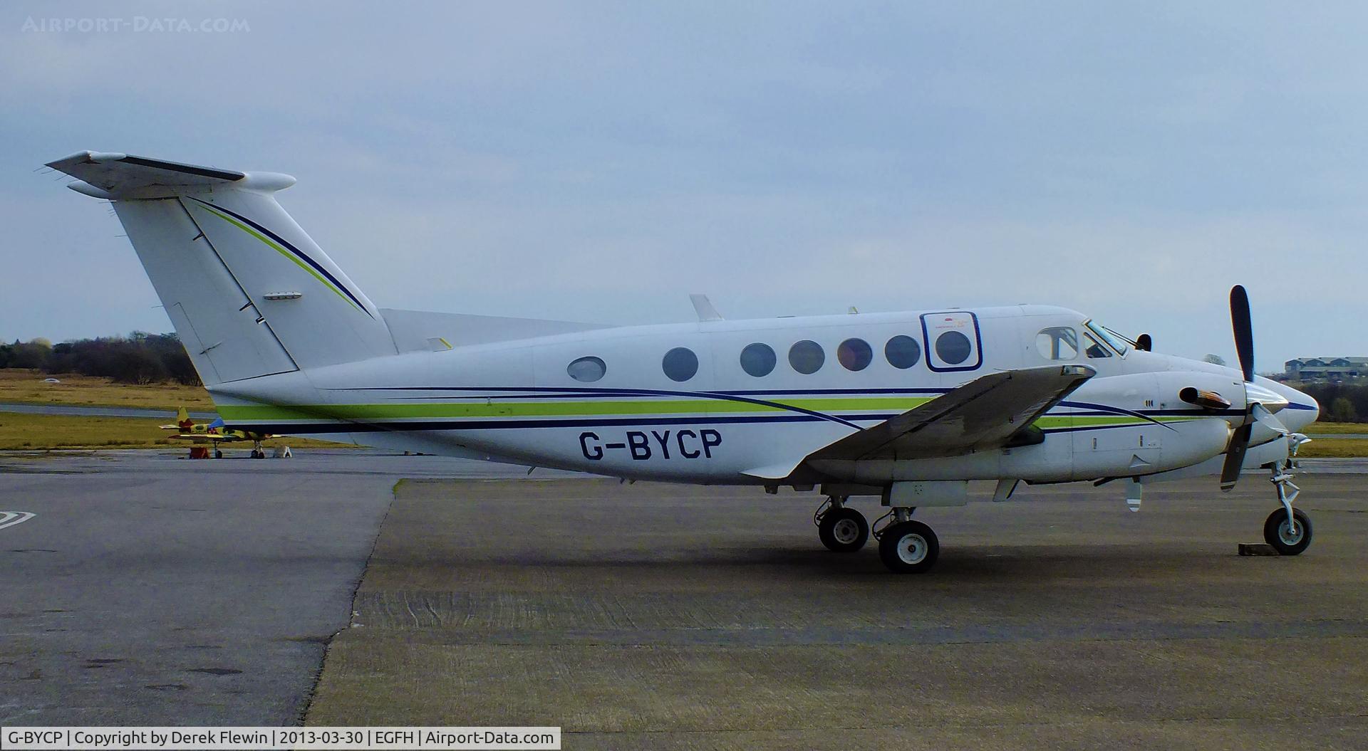 G-BYCP, 1981 Beech B200 Super King Air King Air C/N BB-966, Super King Air from Stapleford Aerodrome bringing Officials from THFC for the game against the Swans, they departed EGFH at 1815 very happy due to winning 1 - 2.