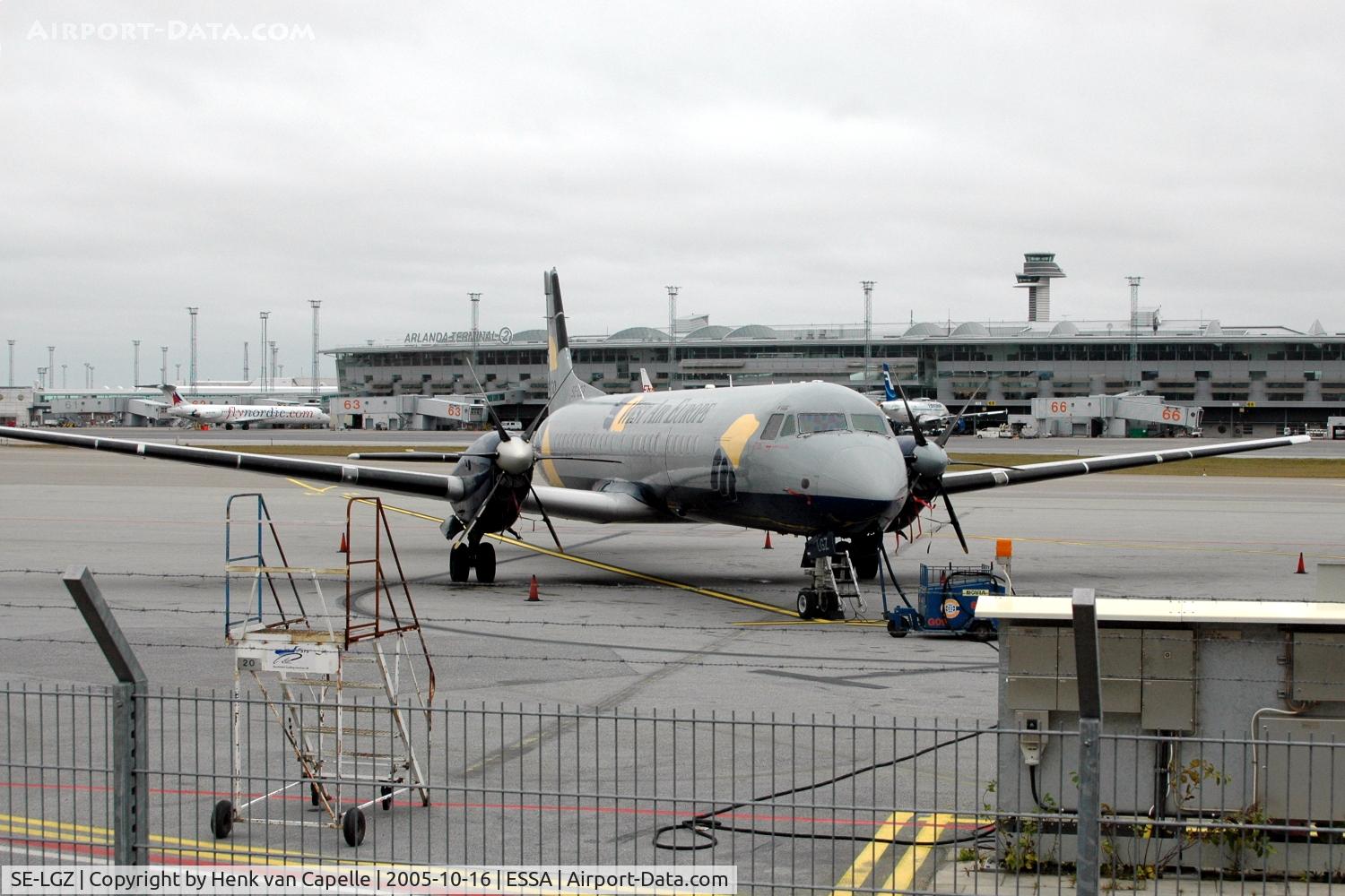 SE-LGZ, 1989 British Aerospace ATP C/N 2021, A West Air Sweden ATP turboprop parked on the platform of Stockholm Arlanda airport.
