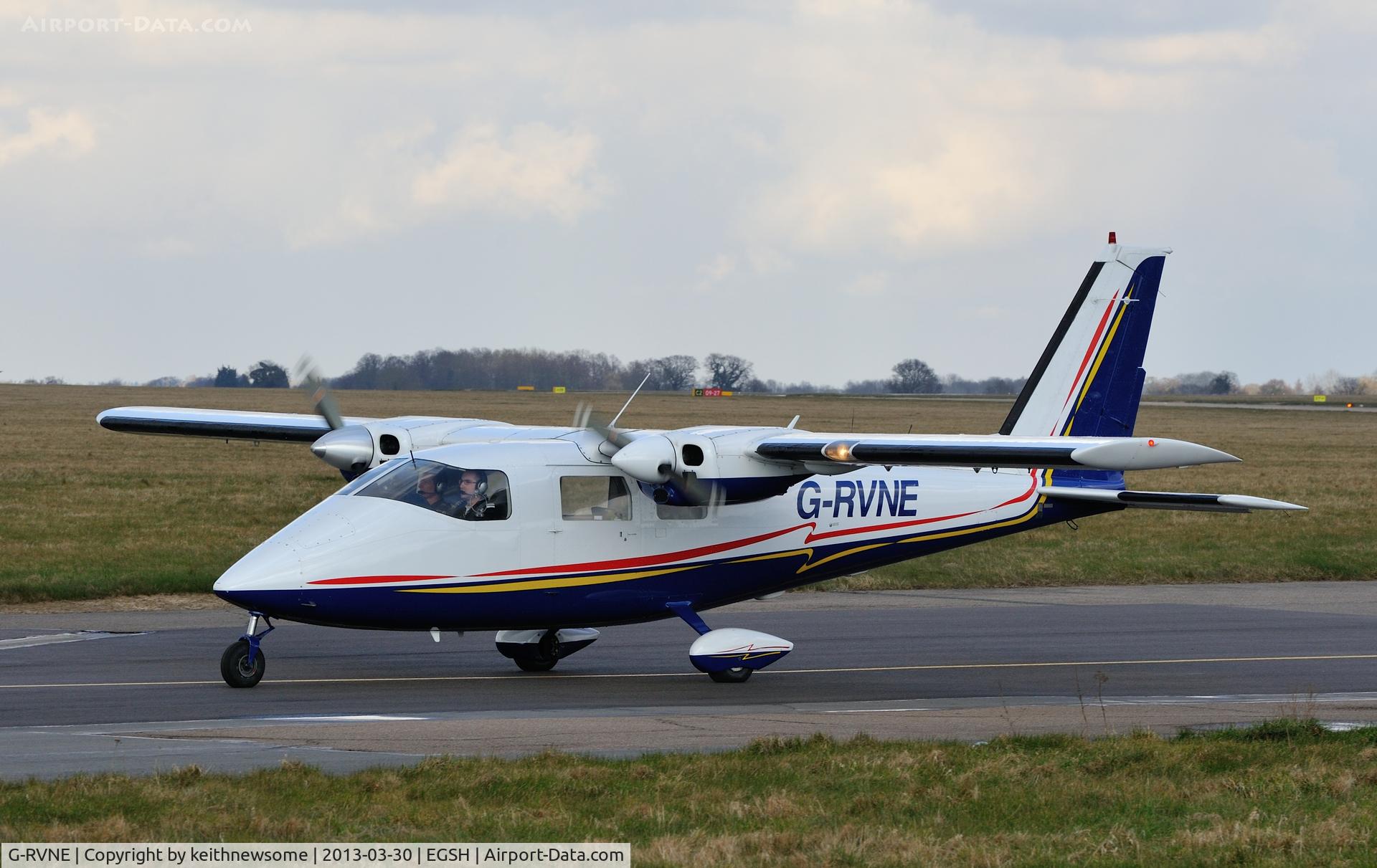G-RVNE, 1977 Partenavia P-68B C/N 101, Arriving in low light with new paint job ??