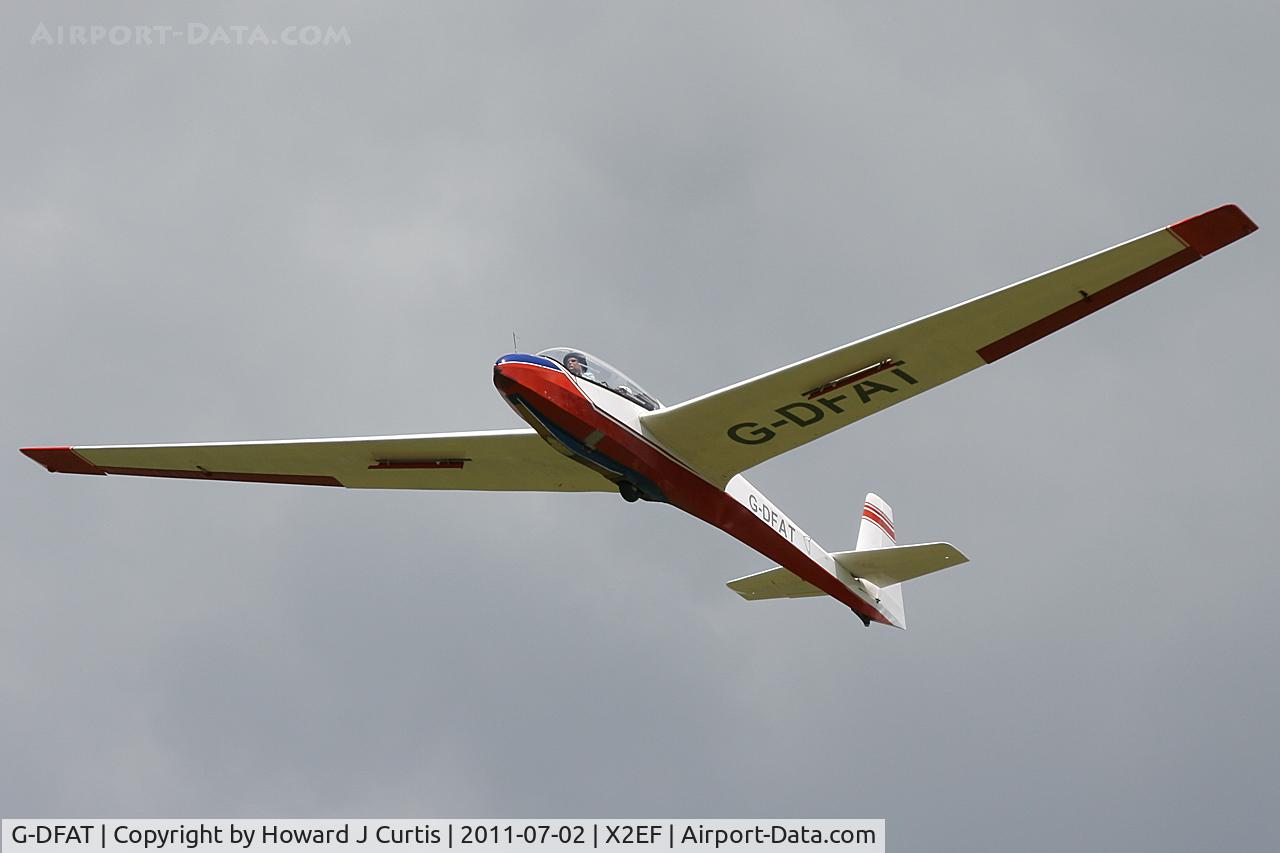G-DFAT, 1976 Schleicher ASK-13 C/N 13528, Dorset Gliding Club, coded FAT. At Eyres Field, Gallows Hill, Dorset.