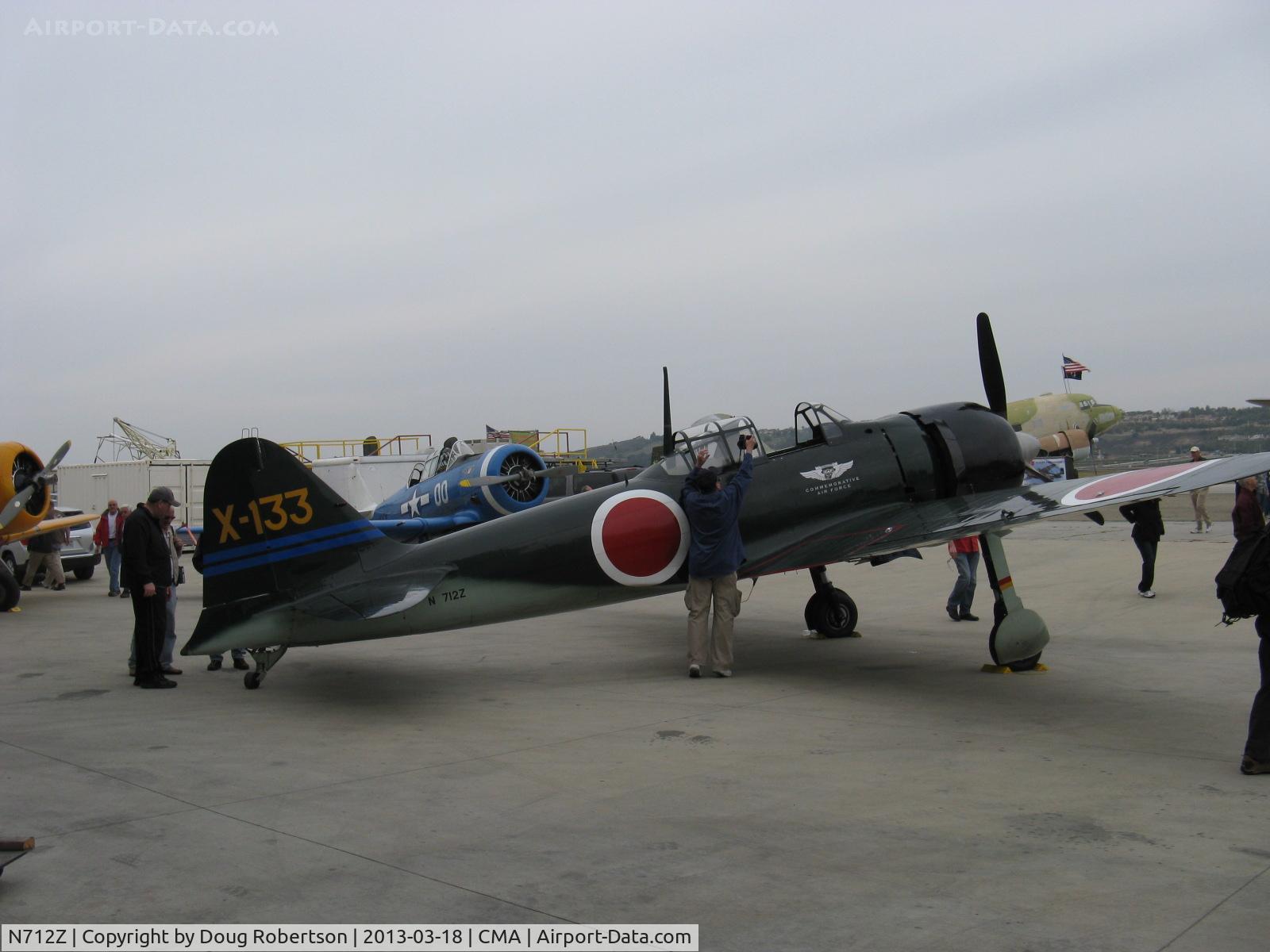 N712Z, 1942 Mitsubishi A6M3 Reisen (Zero) C/N 3869, 1942 Mitsubishi A6M3 'Zero-Sen' (ZEKE), P&W R-1820 1,130 Hp upgrade from original Nakajima Sakai radial