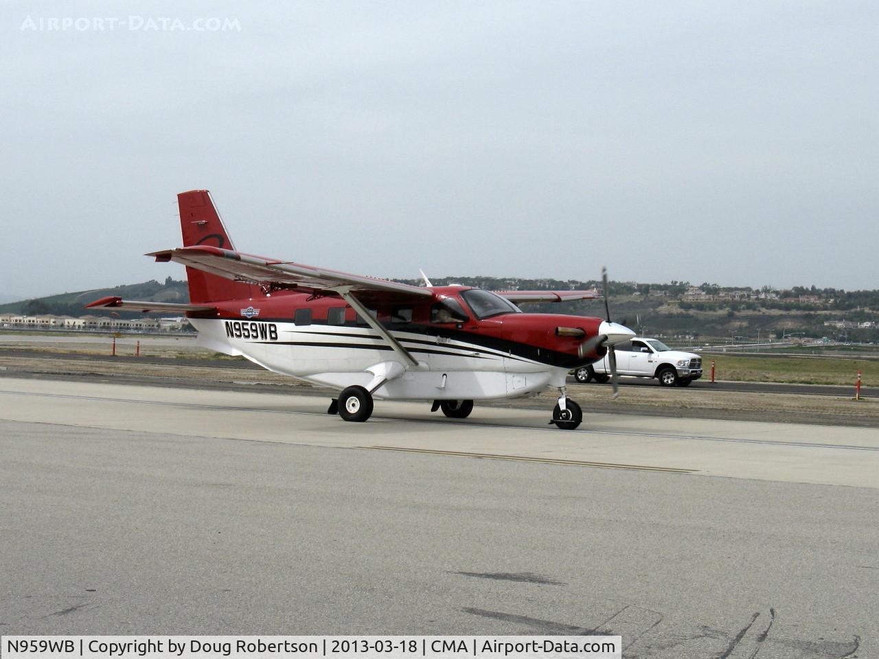 N959WB, 2009 Quest Kodiak 100 C/N 100-0016, 2009 Quest KODIAK 100 STOL. P&W(C) PT6A-34 Turboprop 750 Hp, ventral pannier added since last photographed while operating at SZP. Taxi