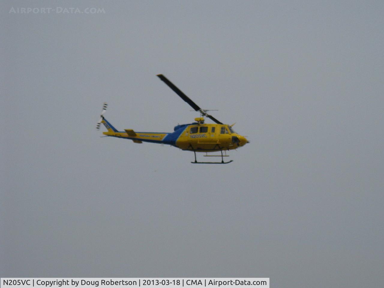 N205VC, 1969 Bell 205A-1 C/N 30066, 1969 Bell 205A-1, one 1,400 shp Avco Lycoming TS313A Turboshaft derated to 1,200 shp for takeoff, of Ventura County Sheriff's Dept. Aviation Unit returning  to their CMA hangar ramp