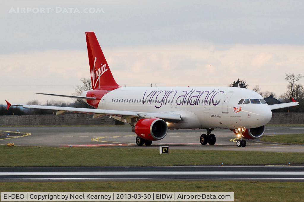EI-DEO, 2005 Airbus A320-214 C/N 2486, About to depart Dublin for Manchester on a 3-year lease to Virgin Atlantic.
