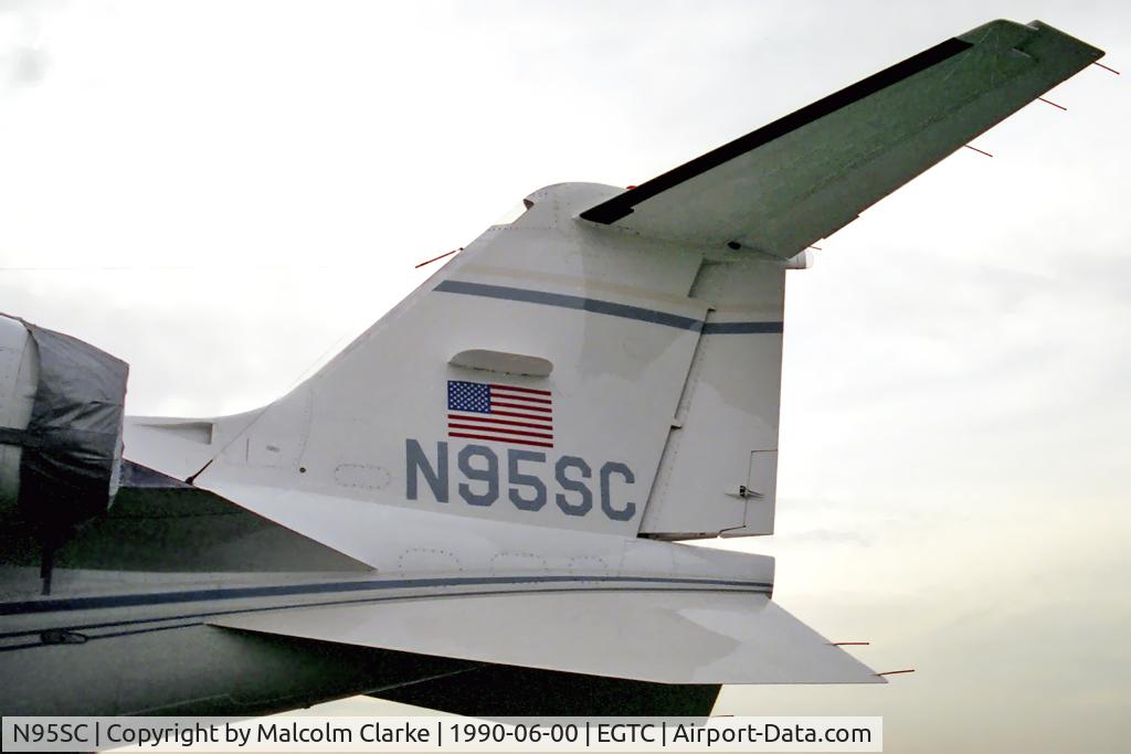 N95SC, Learjet 55C C/N 55C-137, Learjet 55C N95SC at Cranfield Airport, June 1990.