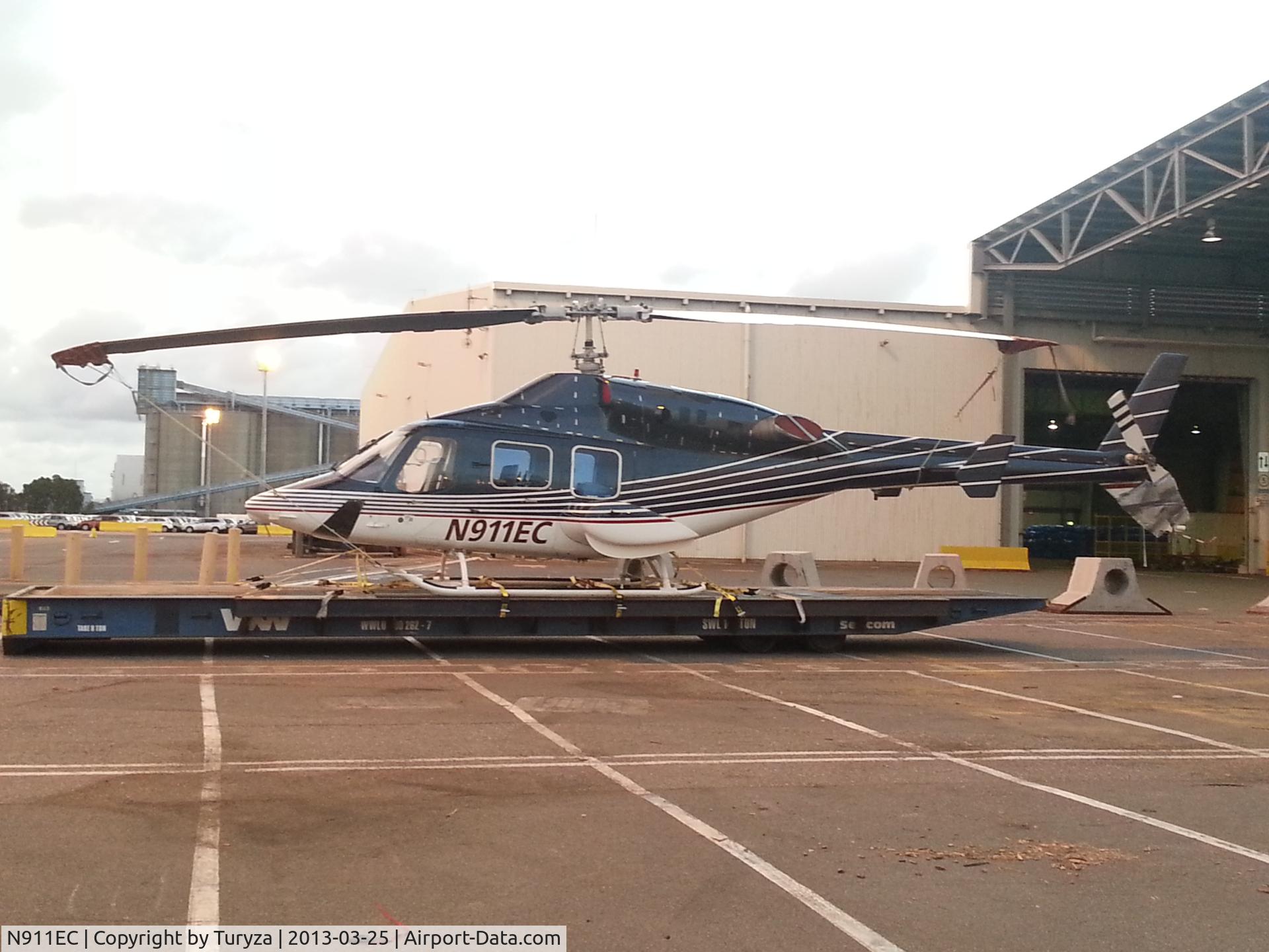 N911EC, 1983 Bell 222U C/N 47505, At Port of Brisbane, Australia