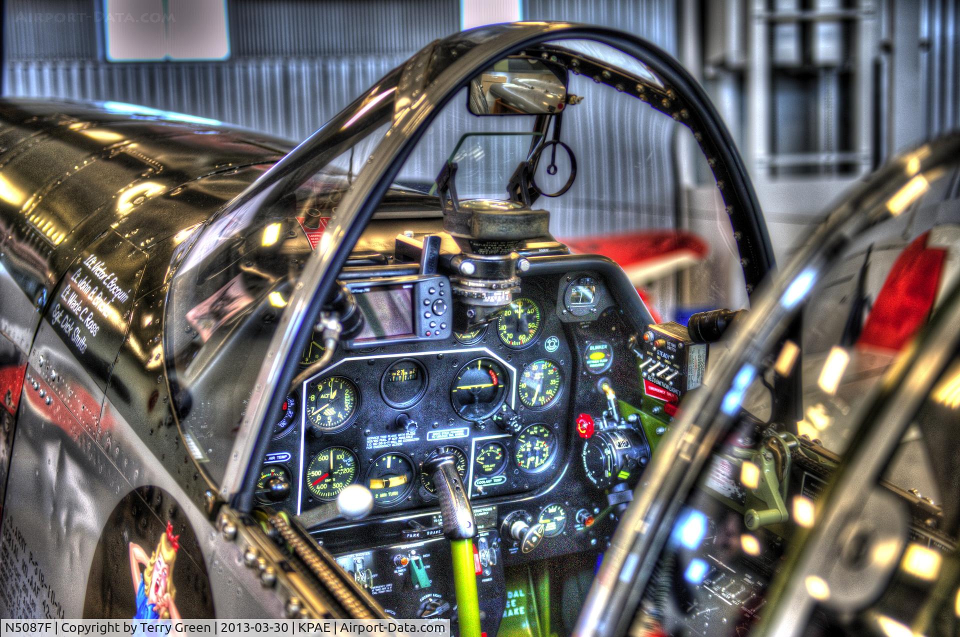 N5087F, 1943 North American P-51B Mustang C/N 104-25440, Heritage Flight Foundations Impatient Virgin cockpit done in HDR.