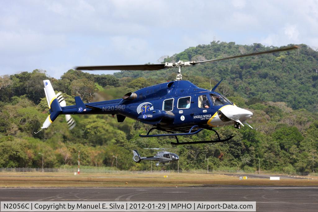 N2056C, Bell 222U C/N 47531, Landing on main tarmac.