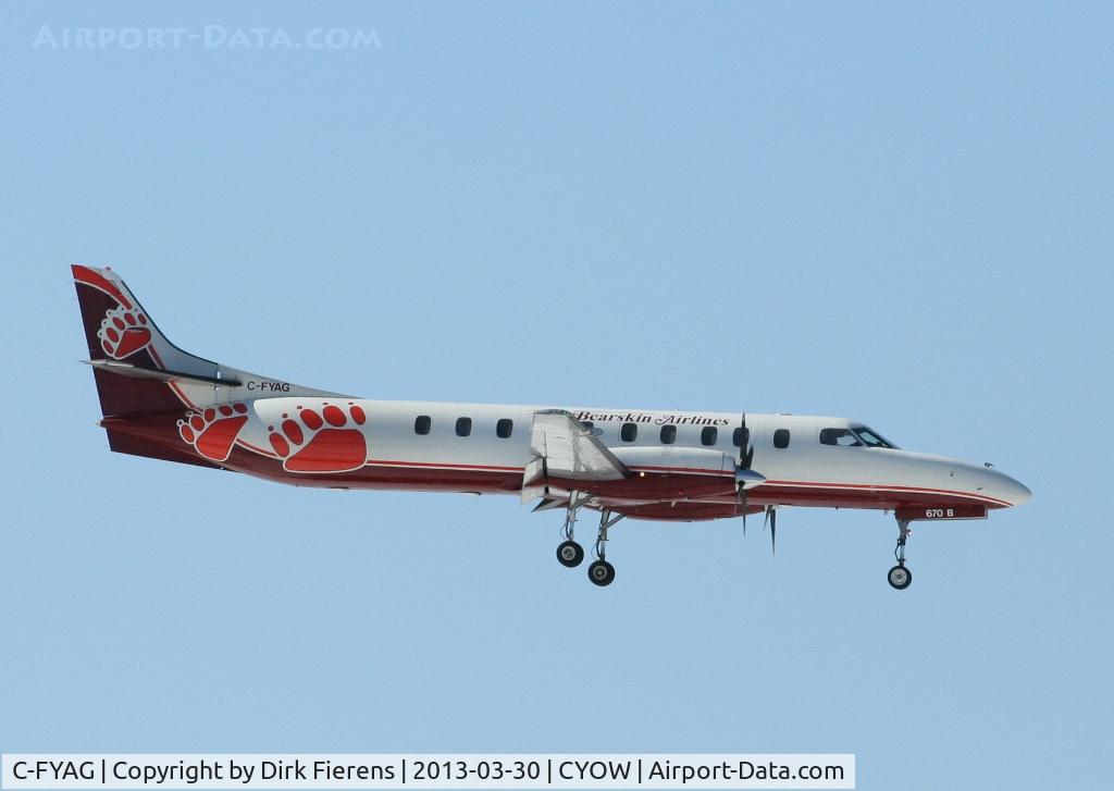 C-FYAG, 1987 Fairchild SA-227AC Metro III C/N AC-670B, On final and heading for rwy 25.
