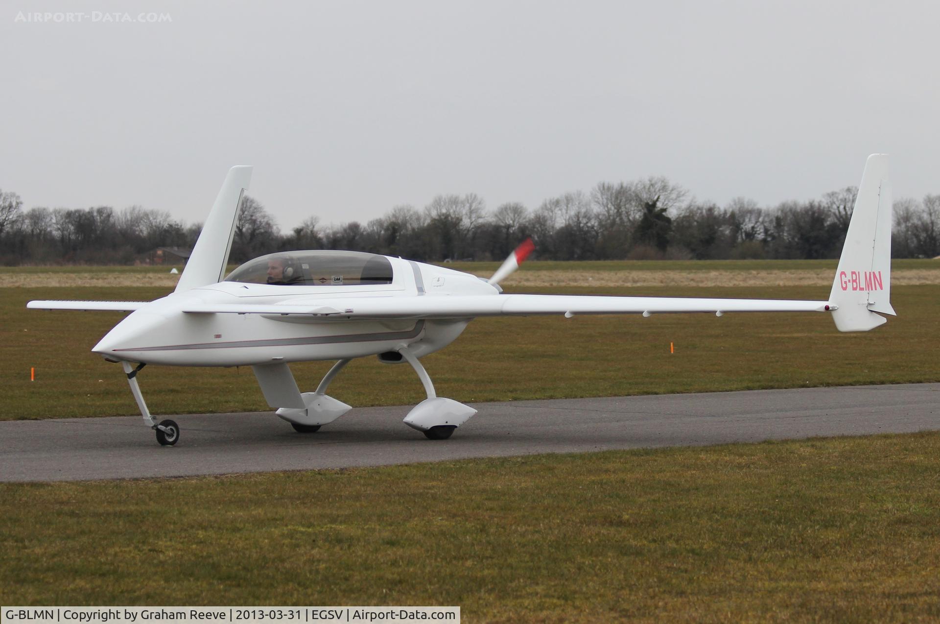 G-BLMN, 1986 Rutan Long-EZ C/N PFA 074A-10648, Just landed.