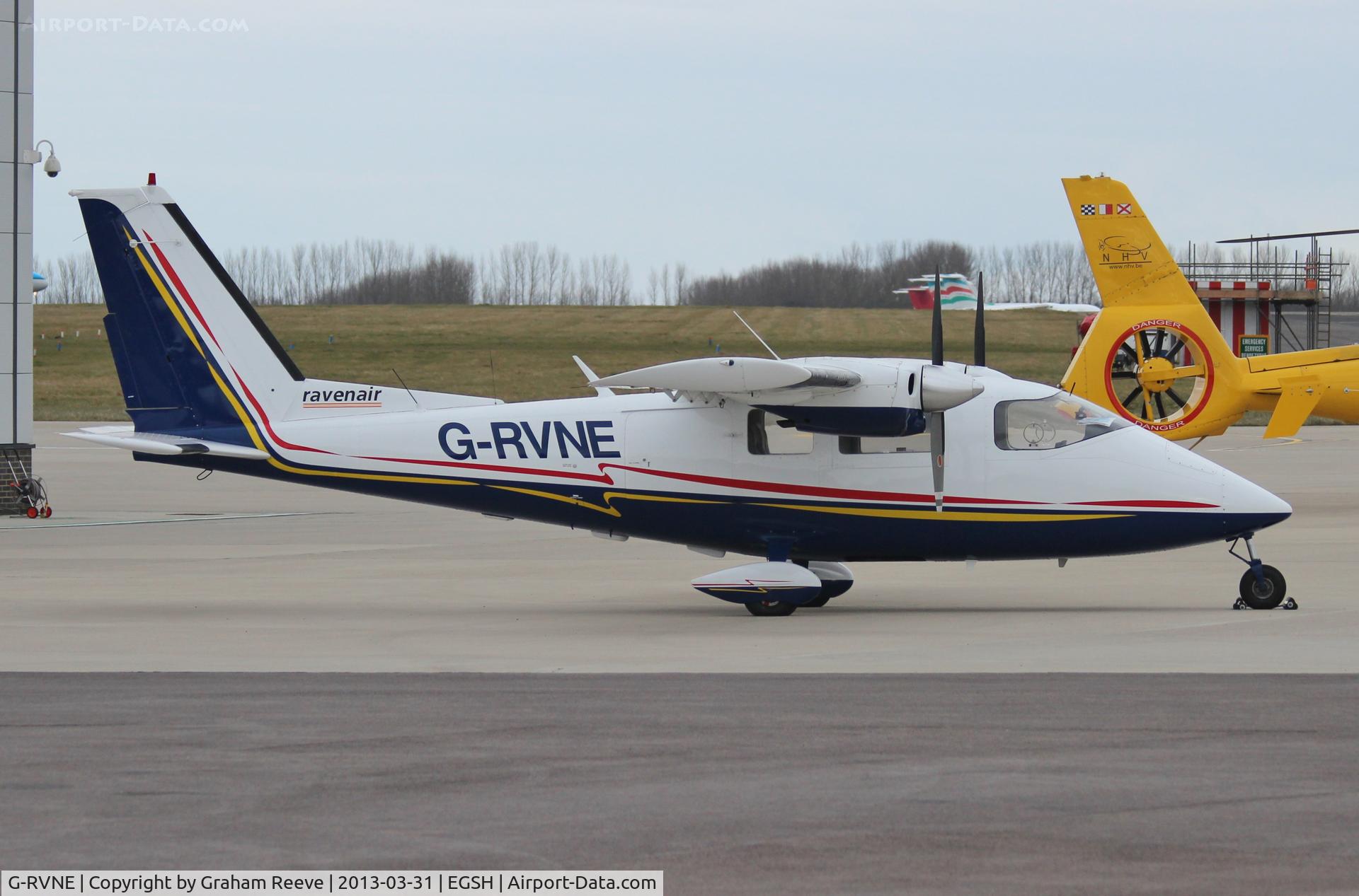 G-RVNE, 1977 Partenavia P-68B C/N 101, Parked at Norwich.
