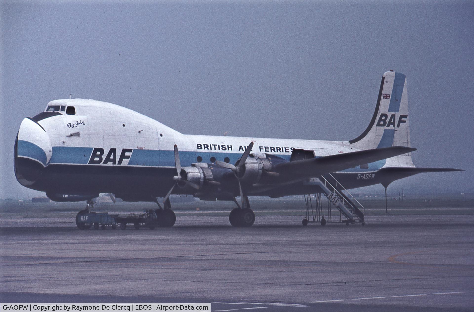 G-AOFW, Aviation Traders ATL-98 Carvair C/N 10351/ATL98/12, Mid-seventies