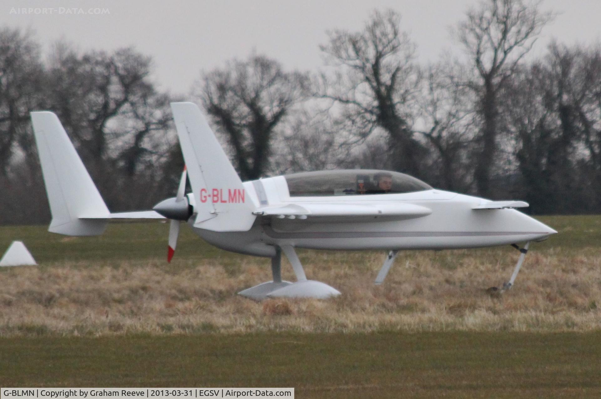 G-BLMN, 1986 Rutan Long-EZ C/N PFA 074A-10648, Just landed.
