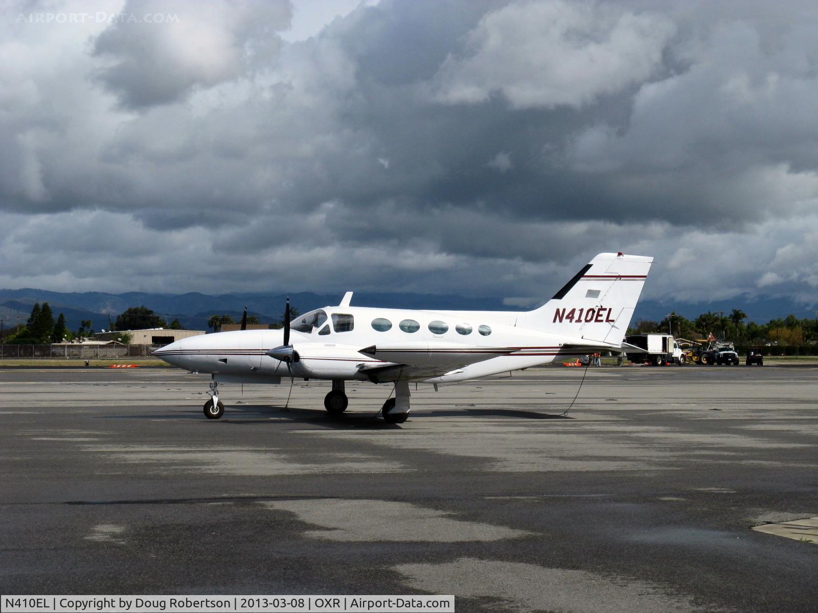 N410EL, 1973 Cessna 421B Golden Eagle C/N 421B0416, 1973 Cessna 421B GOLDEN  EAGLE, two Continental GTSIO-520-C 374 Hp each, max speed 283 mph, rare stormy day.