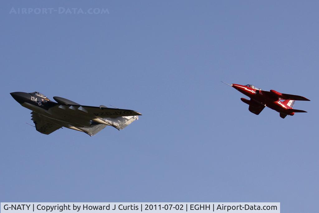 G-NATY, 1963 Hawker Siddeley Gnat T.1 C/N FL548, In formation with Sea Vixen G-CVIX.
