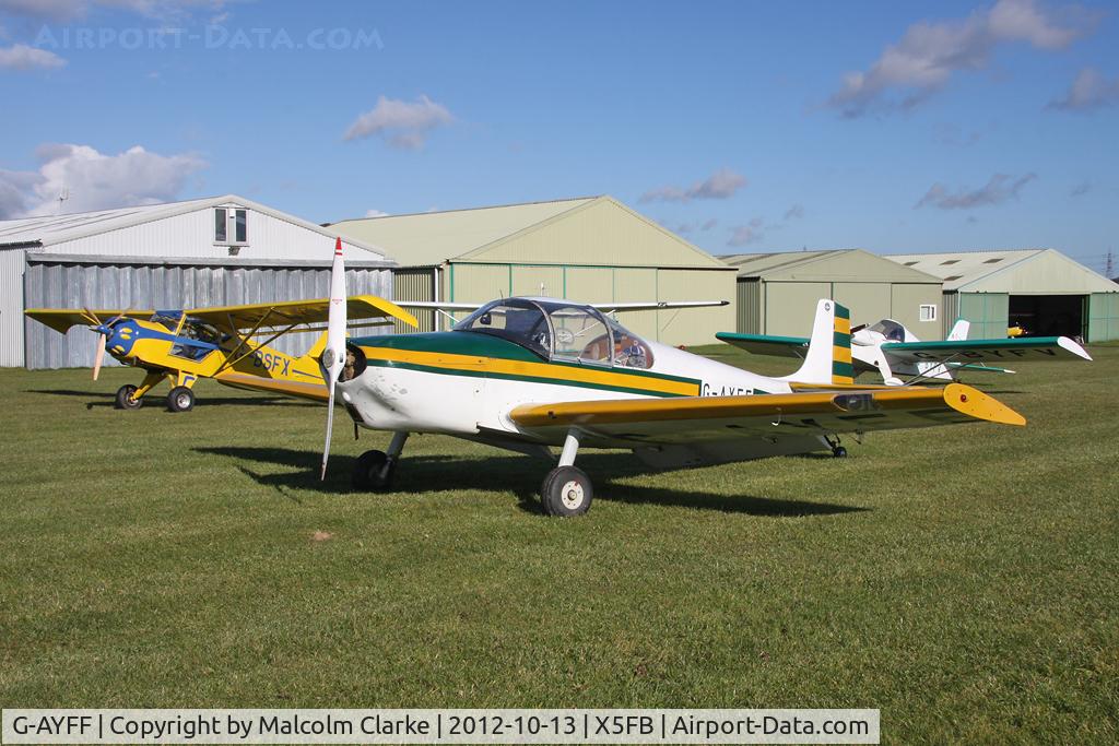 G-AYFF, 1971 Rollason Druine D-62B Condor C/N RAE/647, Rollason Druine D-62B Condor, a resident at Fishburn Airfield, October 13th 2012.