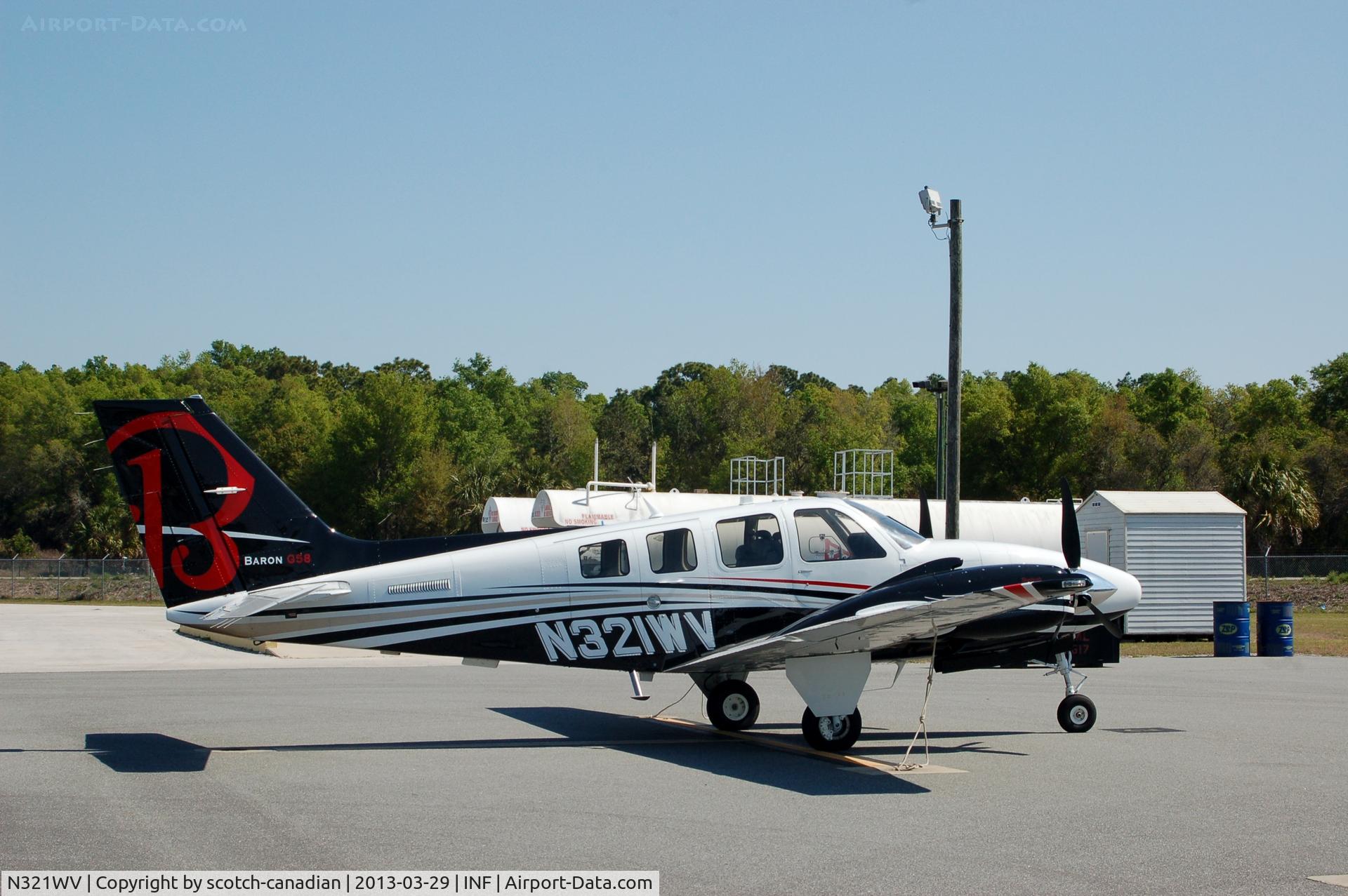 N321WV, 2012 Hawker Beechcraft Corp G58 Baron C/N TH-2343, 2012 HAWKER BEECHCRAFT CORP G58, N321WV, at Inverness Airport, Inverness, FL