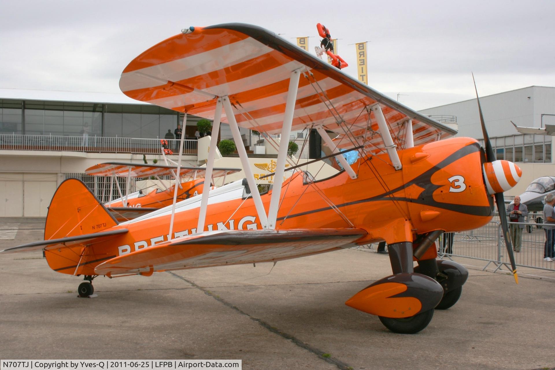 N707TJ, 1943 Boeing A75N1(PT17) C/N 75-950, Boing PT-17 Stearman, Paris Le Bourget static Display (LFPB-LBG)