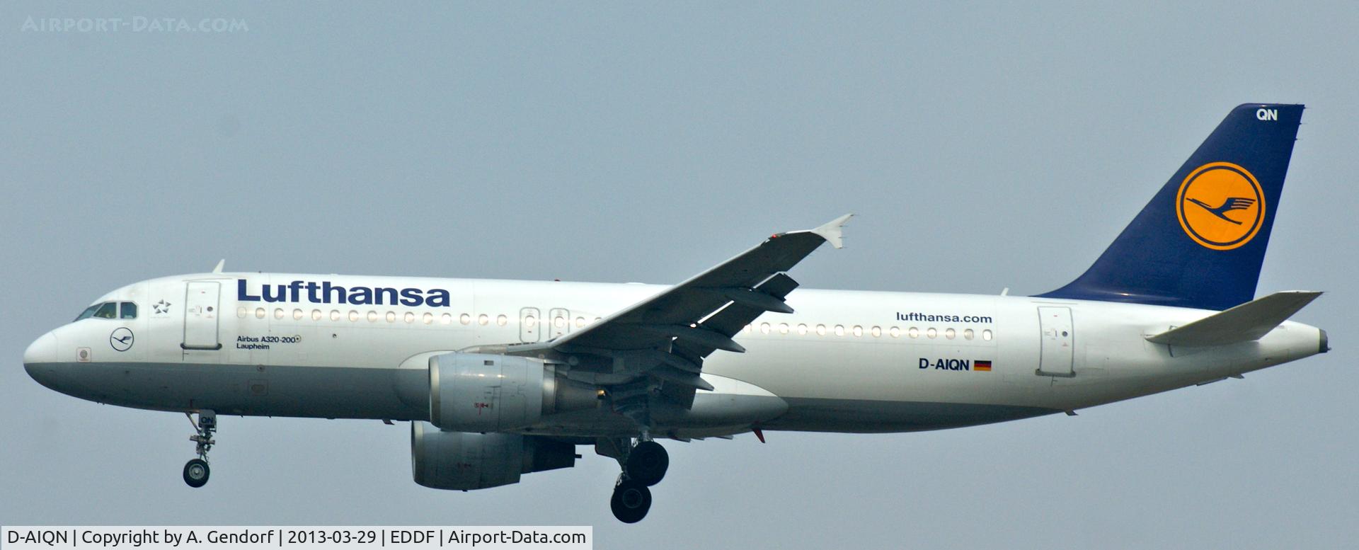 D-AIQN, 1991 Airbus A320-211 C/N 0269, Lufthansa, on finals at Frankfurt Int´l (EDDF)