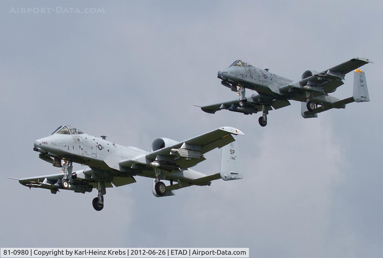 81-0980, 1980 Fairchild Republic A-10A Thunderbolt II C/N A10-0675, Spangdahlem Air Base, Germany