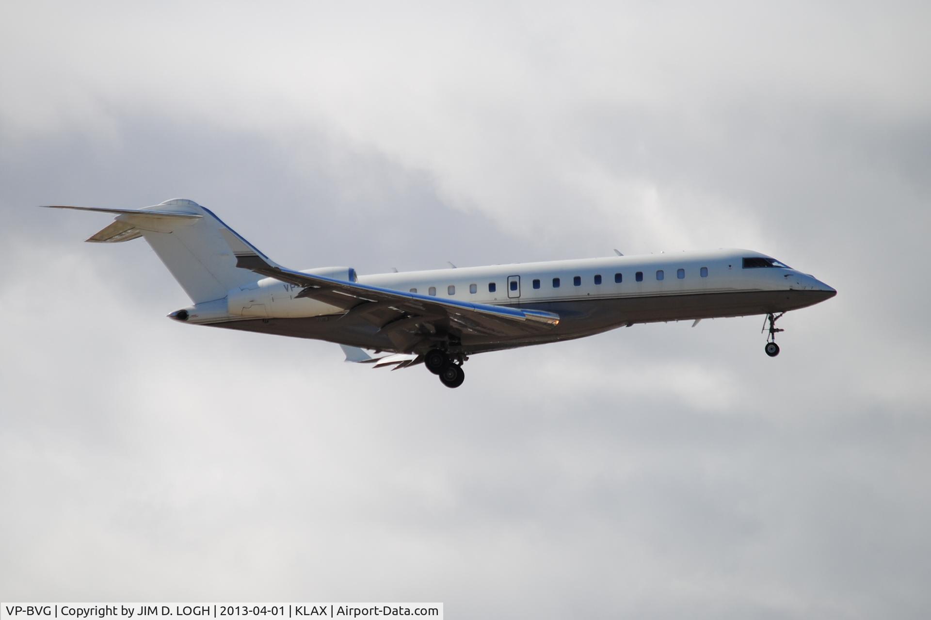 VP-BVG, 2006 Bombardier BD-700-1A10 Global Express XRS C/N 9193, SHOT JUST NOW AT LAX SPOTTING AREA.