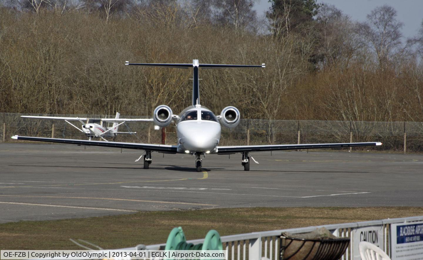 OE-FZB, 2008 Cessna 510 Citation Mustang Citation Mustang C/N 510-0145, Leaving stand for  departure R/W 07