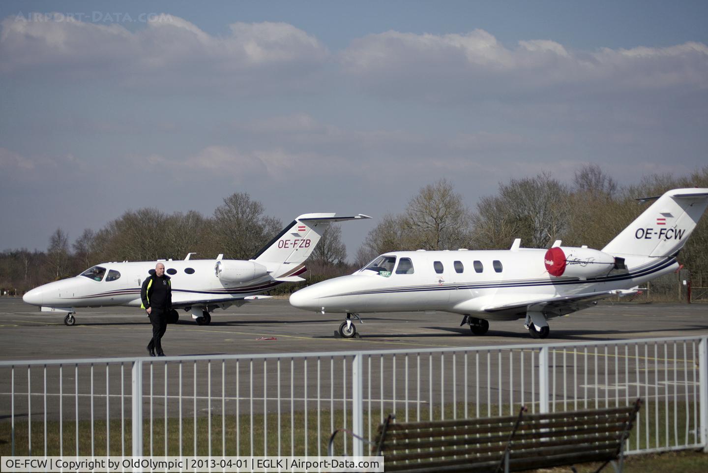 OE-FCW, 1998 Cessna 525 CitationJet CJ1 C/N 525-0292, Parked with fellow Austrian OE-FZB