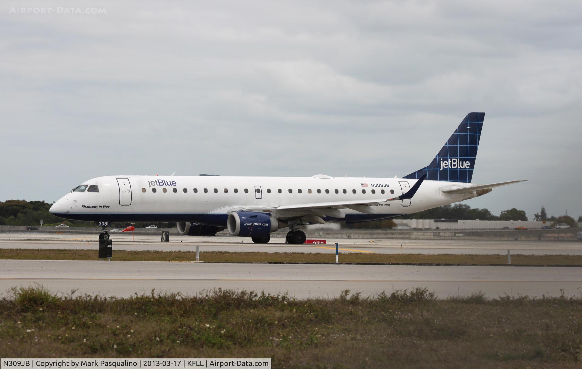 N309JB, Embraer ERJ-190-100 IGW 190AR C/N 19000289, ERJ 190-100 IGW