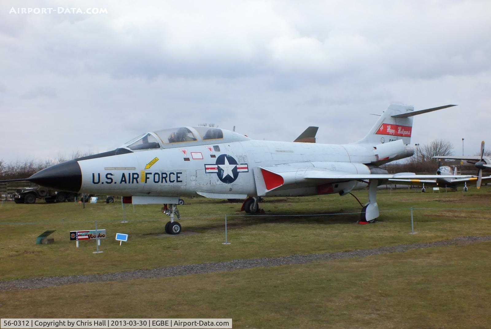56-0312, 1956 McDonnell F-101B Voodoo C/N 408, McDonnell F-101F Voodoo preserved at the Midland Air Museum
